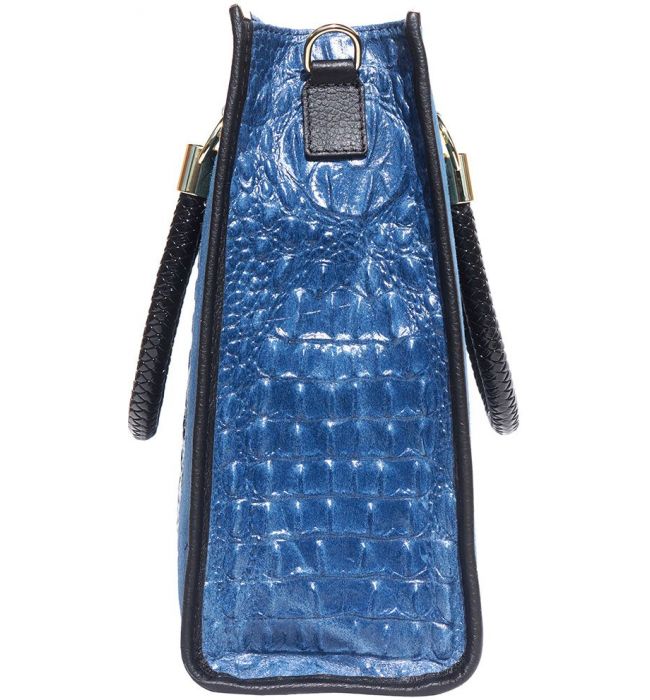 Δερμάτινη Τσαντα Tote Χειρος Firenze Leather 7004 Σκουρο Μπλε