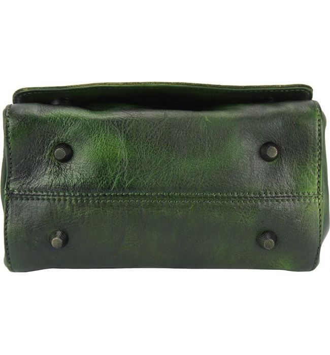 Δερματινη Τσαντα Ταχυδρομου Livio Firenze Leather 68065 Σκουρο Πρασινο