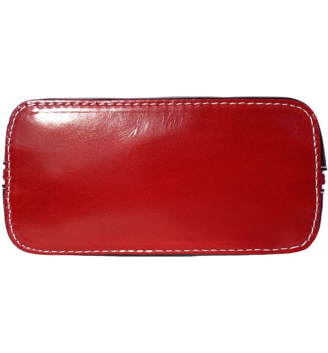 Δερματινο Τσαντακι Ωμου Dalida Firenze Leather 201 Μαύρο/Κόκκινο