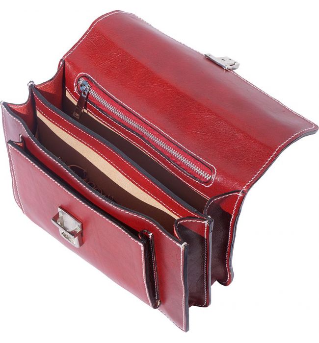 Δερματινος Χαρτοφυλακας Mini Lucio Firenze Leather 6564 Σκουρο Κόκκινο