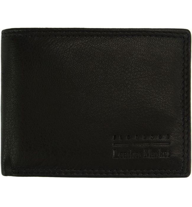 Ανδρικο Δερματινο Πορτοφολι Saffiro Firenze Leather PF09 Μαύρο