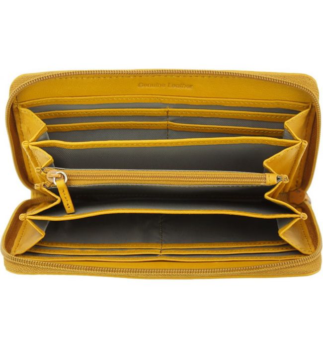 Δερματινο Γυναικειο Πορτοφολι Firenze Leather PF086 Κιτρινο