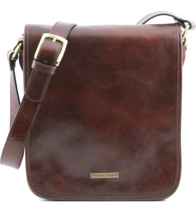 Ανδρικό Τσαντάκι Δερμάτινο Messenger TL141255 Καφέ Tuscany Leather