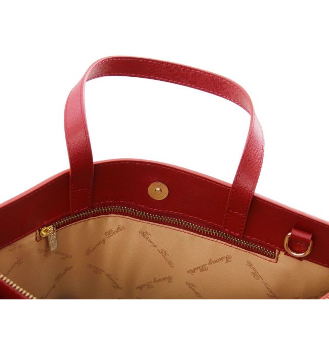Γυναικεία Επαγγελματική Τσάντα Δερμάτινη Palermo TL141369 Κόκκινο Tuscany Leather