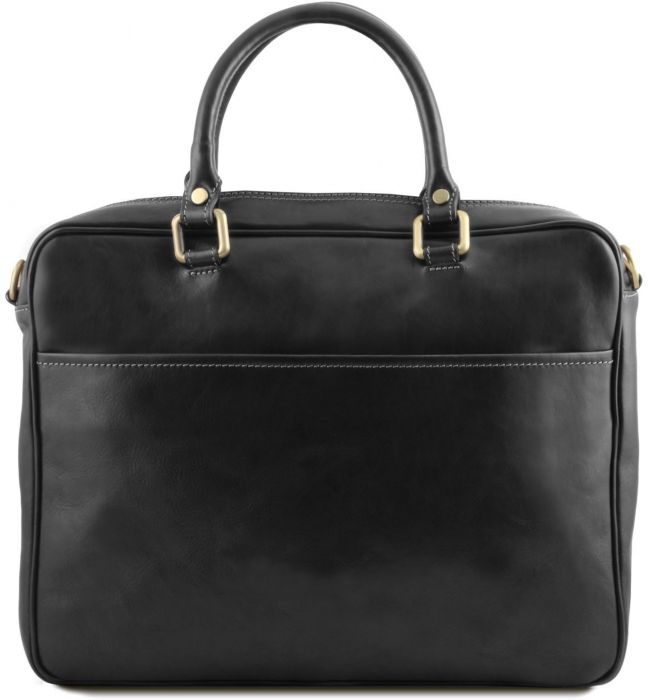 Τσάντα Laptop Δερμάτινη Pisa Μαύρο Tuscany Leather