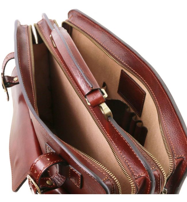 Επαγγελματική Τσάντα Δερμάτινη Venezia Μελί Tuscany Leather