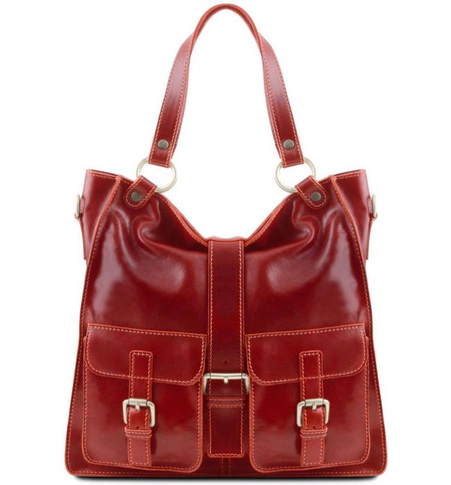 Γυναικεία Τσάντα Δερμάτινη Melissa Κόκκινο Tuscany Leather