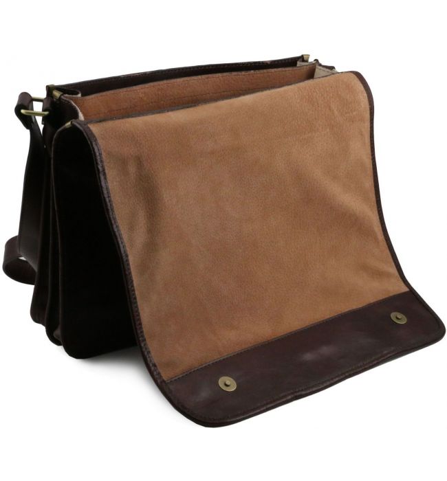 Ανδρική Τσάντα Δερμάτινη Messenger TL141254 Καφέ Tuscany Leather