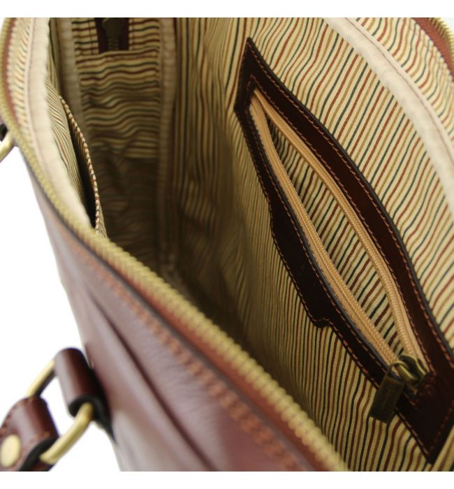 Γυναικεία Τσάντα Laptop 15.6" Δερμάτινη Prato TL141283 Μελί Tuscany Leather