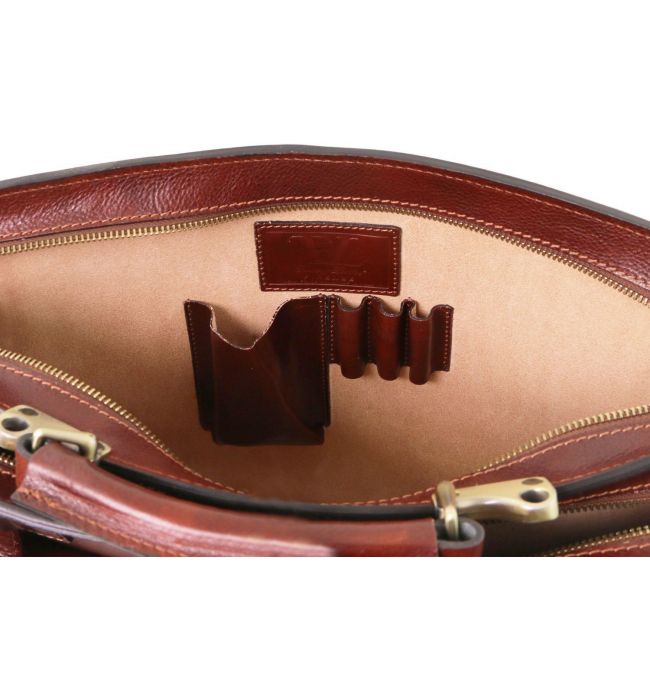 Επαγγελματική Τσάντα Δερμάτινη Venezia Μαύρο Tuscany Leather