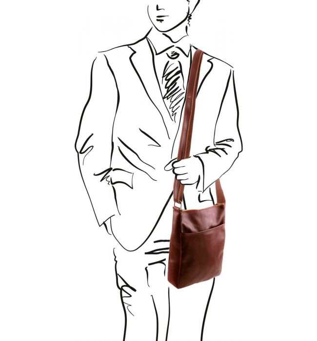 Ανδρικό Τσαντάκι Δερμάτινο Jason Μαύρο Tuscany Leather