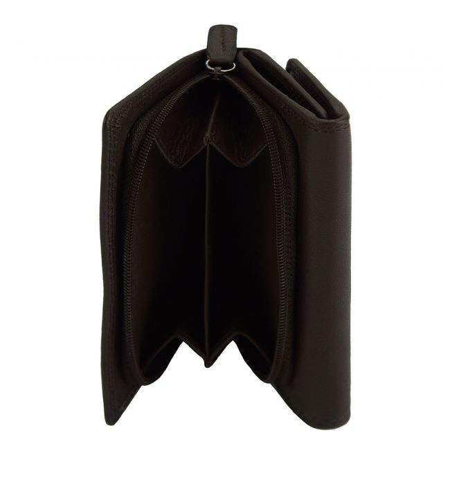 Δερμάτινο Πορτοφόλι Rina Firenze Leather PF060 Σκούρο Καφέ