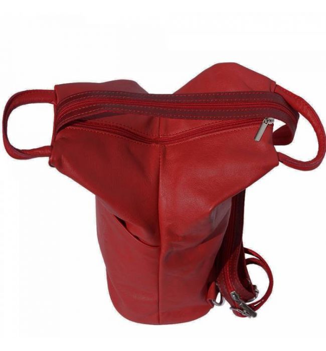 Γυναικειο Δερματινο Backpack Vanna Firenze Leather 2061 Σκούρο Κόκκινο