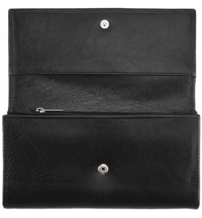 Γυναικείο Δερμάτινο Πορτοφόλι Carlotta Firenze Leather 5420 Μαύρο