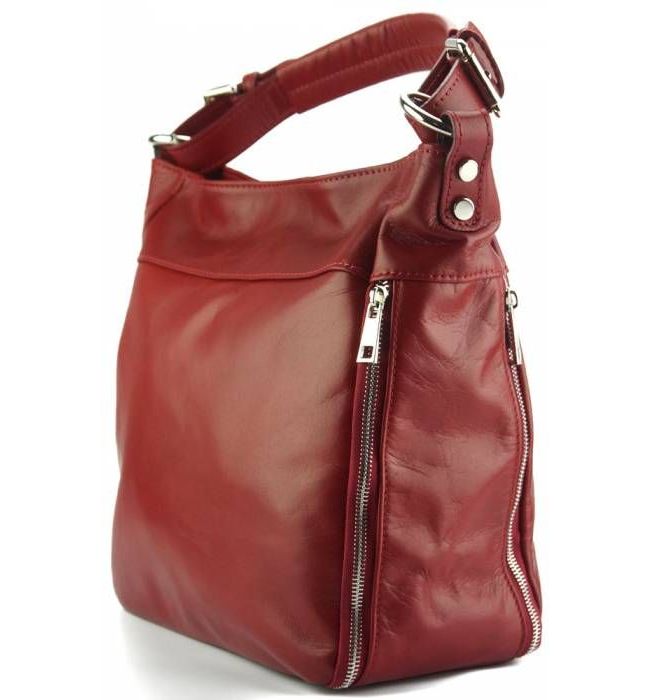Δερμάτινη Τσάντα Ώμου Artemisa S Hobo Firenze Leather 5762 Κόκκινο