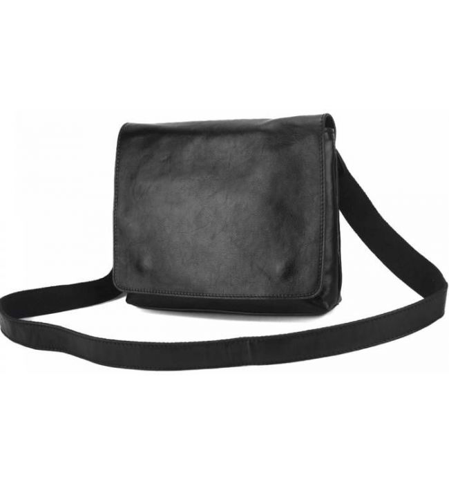 Τσάντα Ταχυδρόμου Flap Firenze Leather 6574 Μαύρο