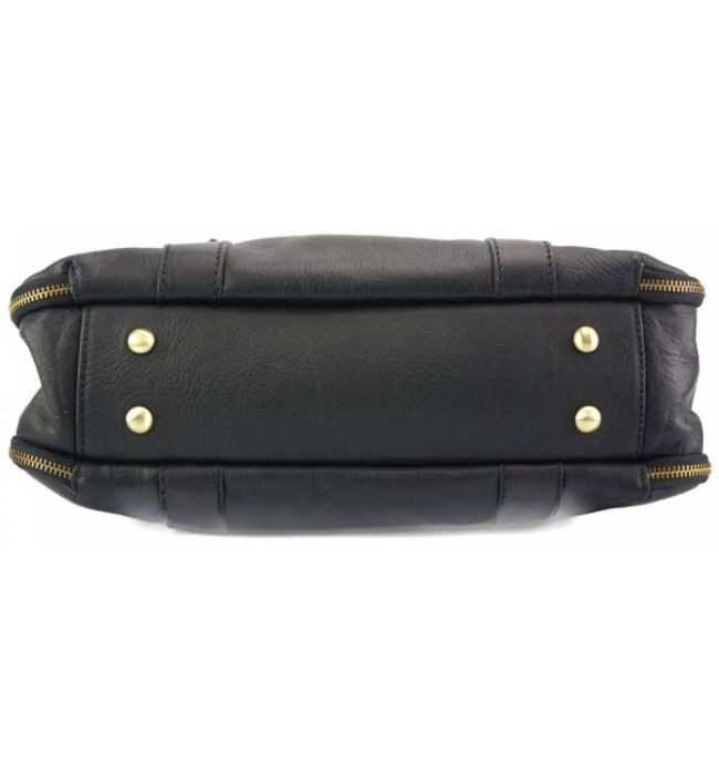 Δερμάτινη Τσάντα Ώμου Tote Iéna Firenze Leather 7555 Μαύρο
