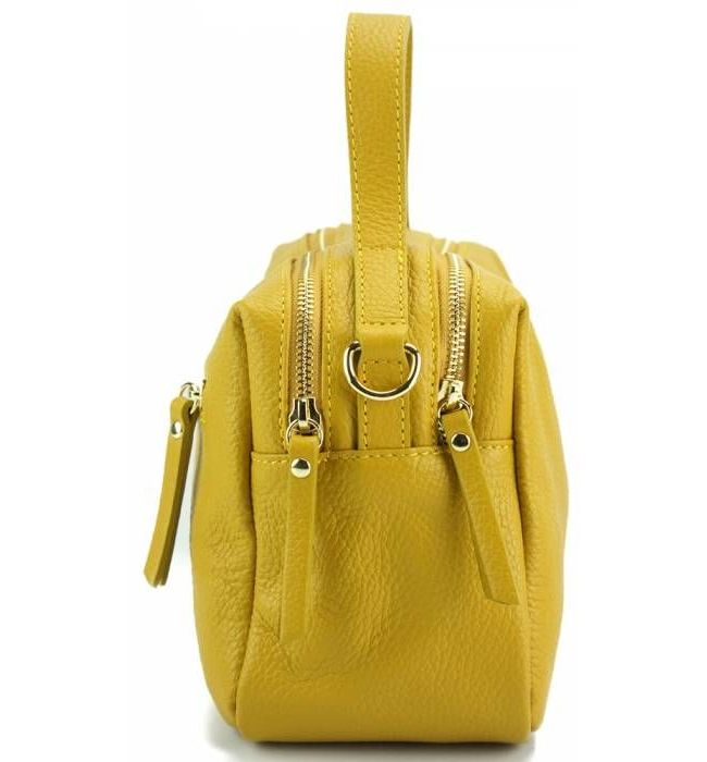 Δερμάτινη Τσάντα Χειρός Ilva Firenze Leather 9903 Κίτρινο