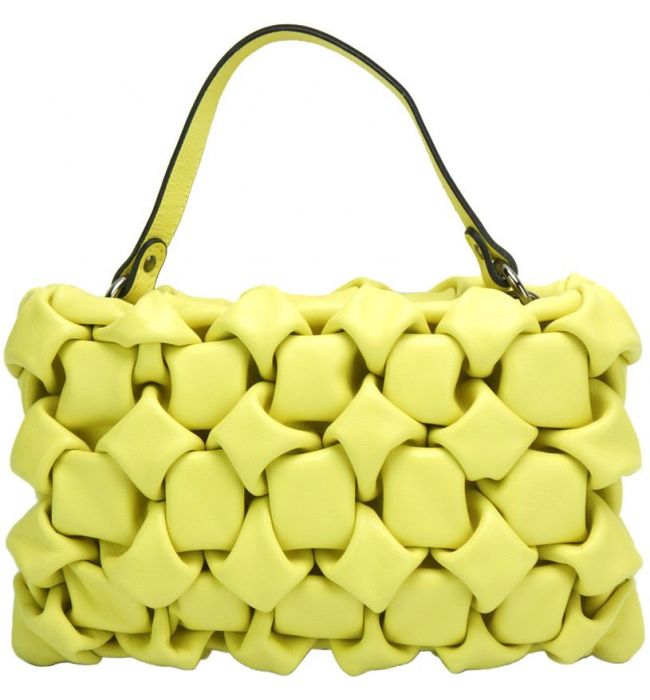 Δερμάτινη Τσάντα Χειρός Linda Firenze Leather 6000 Κίτρινο