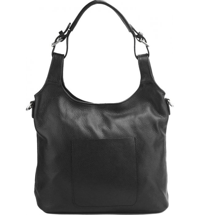 Δερμάτινη Τσάντα Ώμου Silvia Firenze Leather 9199 Μαύρο