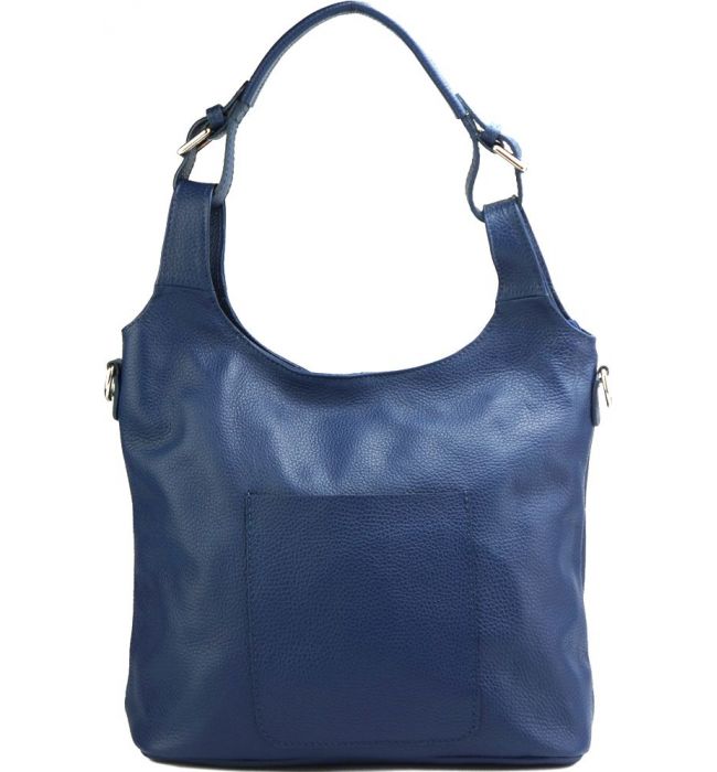 Δερμάτινη Τσάντα Ώμου Silvia Firenze Leather 9199 Σκούρο Μπλε