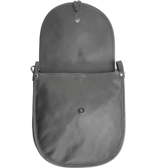 Δερμάτινη Τσάντα Χειρός Elisa Firenze Leather 9105 Σκούρο Γκρι