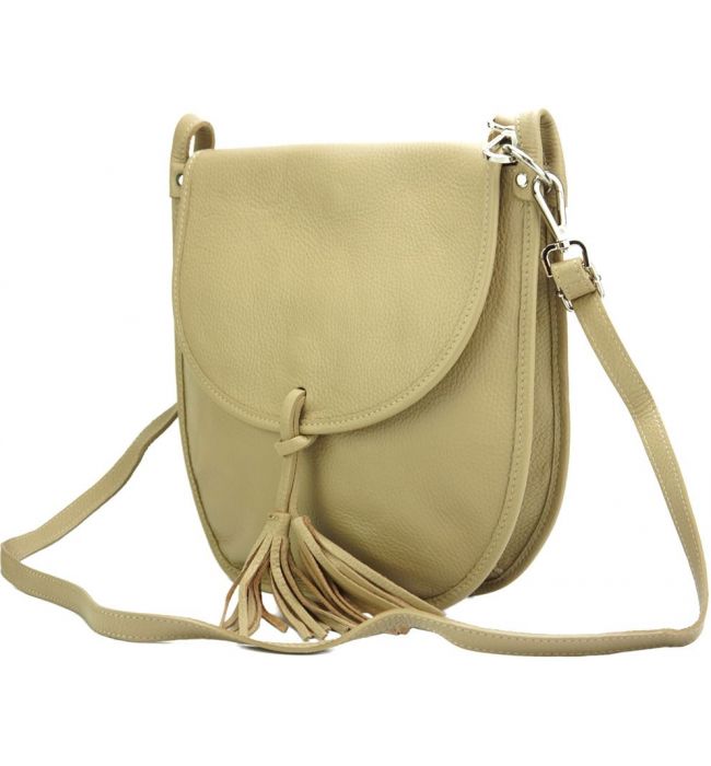Δερμάτινη Τσάντα Χειρός Elisa Firenze Leather 9105 Μπεζ