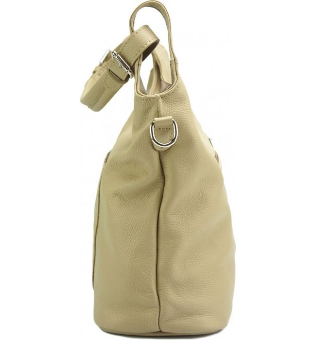 Δερμάτινη Τσάντα Ώμου Silvia Firenze Leather 9199 Μπεζ