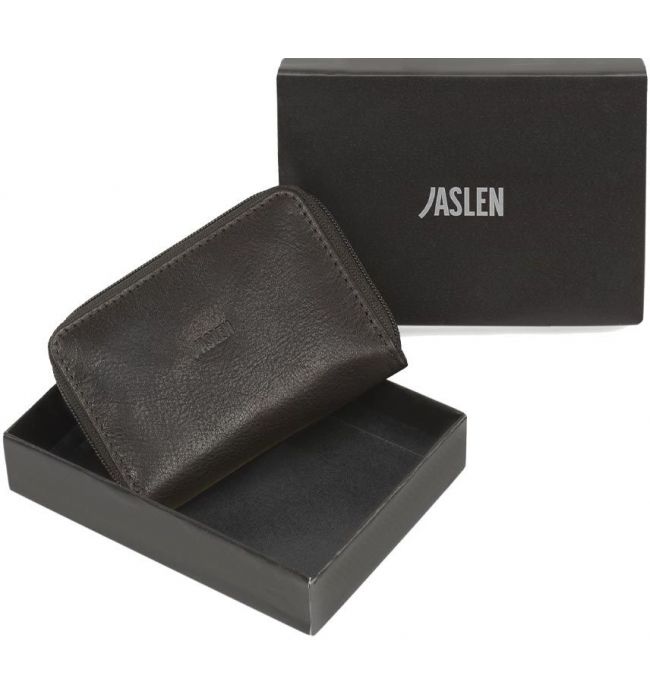 Πορτοφόλι με Μπρελόκ Ανδρικό JASLEN με RFID Δερμάτινο Καφέ 204243-02