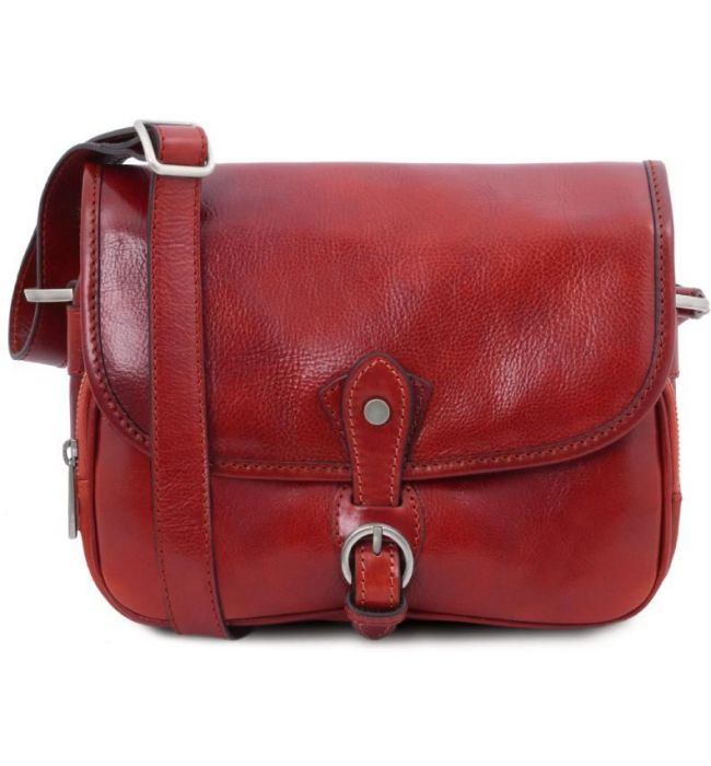 Γυναικεία Τσάντα Ώμου Δερμάτινη Alessia Tuscany Leather TL142020 Κόκκινο