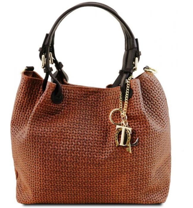 Γυναικεία τσάντα δερμάτινη Tuscany Leather TL141573 Κανελί