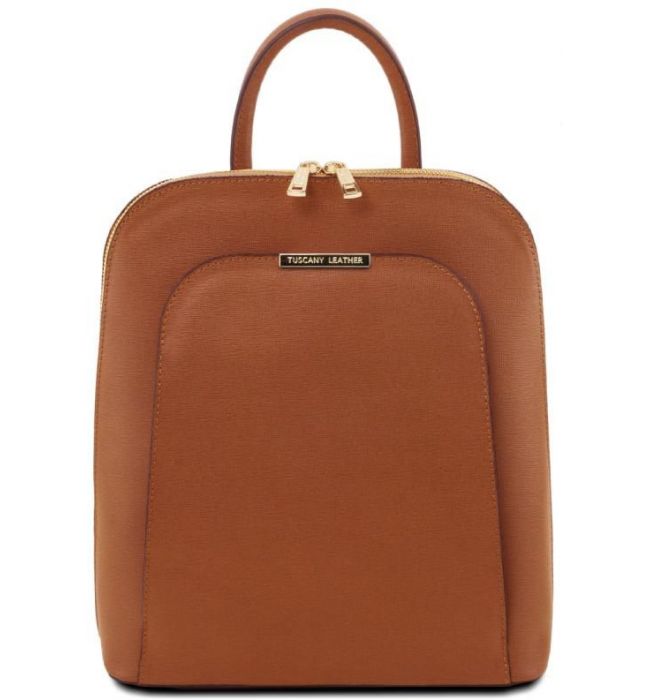 Τσάντα Πλάτης Δερμάτινη TL Bag Tuscany Leather TL141631 Κονιάκ