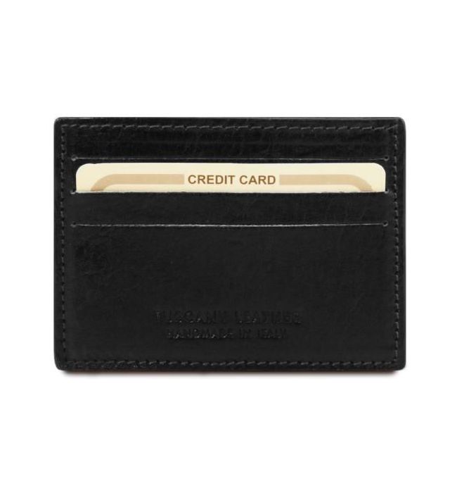 Δερμάτινη θήκη για Επαγγελματικές / Πιστωτικές κάρτες Tuscany Leather TL140805 Μαύρο