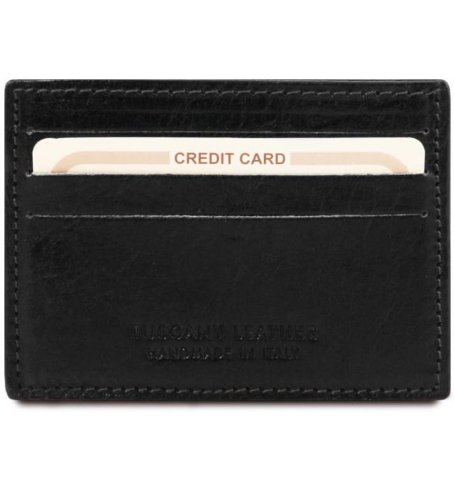 Δερμάτινη θήκη για Επαγγελματικές / Πιστωτικές κάρτες Tuscany Leather TL141011 Μαύρο