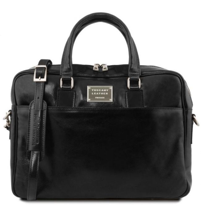 Τσάντα Laptop Δερμάτινη Urbino 15.6 ίντσες Tuscany Leather TL141894 Μαύρο