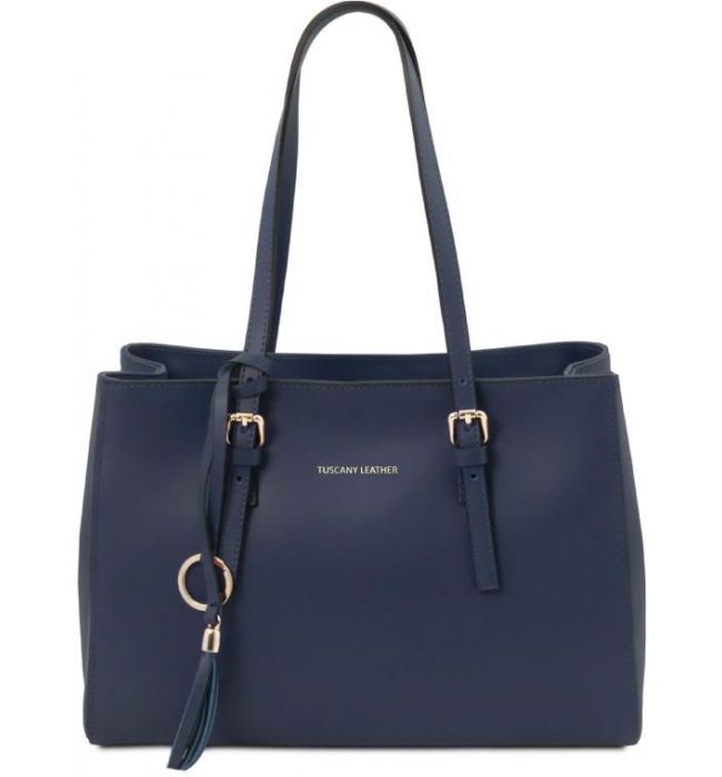 Γυναικεία Τσάντα Δερμάτινη Tuscany Leather TL142037 Μπλε σκούρο