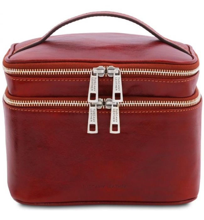 Τσαντάκι Καλλυντικών Δερμάτινο Eliot Tuscany Leather TL142045 Κόκκινο