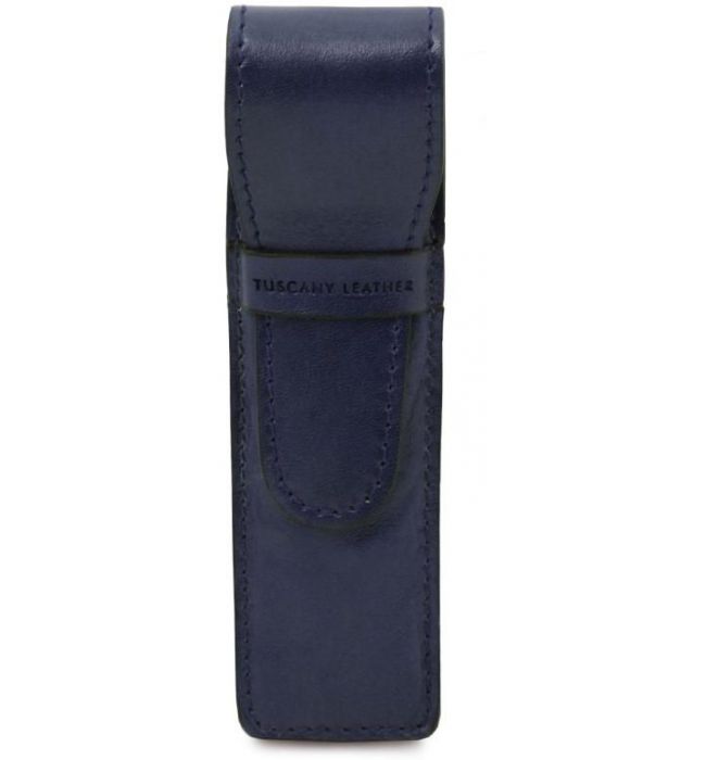 Δερμάτινη θήκη μονή για στυλό / πένα Tuscany Leather TL142131 Μπλε σκούρο