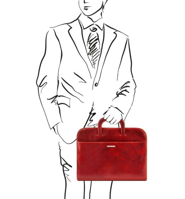 Επαγγελματική Τσάντα Δερμάτινη Sorrento Tuscany Leather TL141022 Κόκκινο