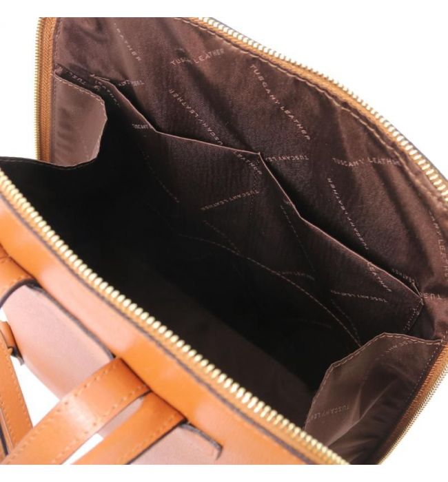 Τσάντα Πλάτης Δερμάτινη TL Bag Tuscany Leather TL141631 Κονιάκ