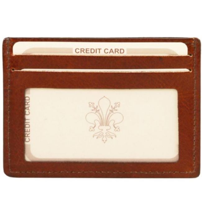 Δερμάτινη θήκη για Επαγγελματικές / Πιστωτικές κάρτες Tuscany Leather TL140805 Καφέ