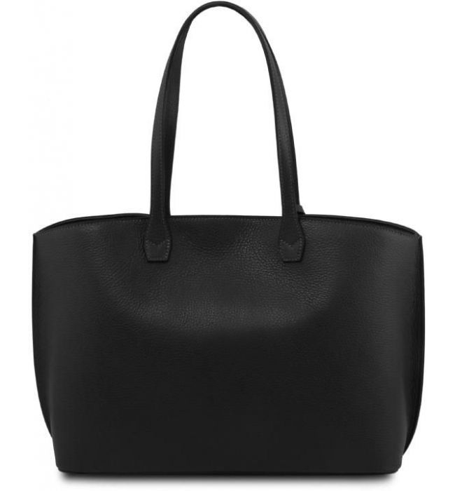 Γυναικεία Τσάντα Ώμου Δερμάτινη Tuscany Leather TL141828 Μαύρο