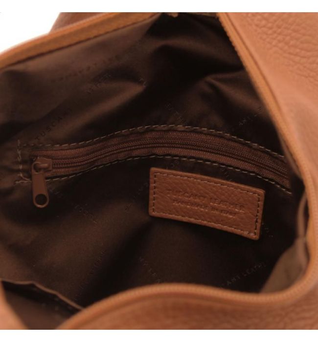 Γυναικείο Τσαντάκι Δερμάτινο Shanghai Tuscany Leather TL141881 Κονιάκ