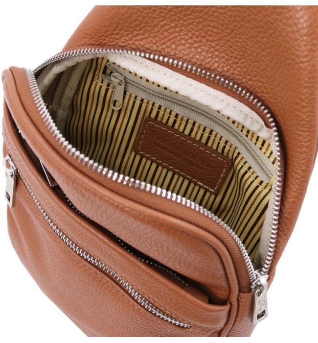 Ανδρικό Τσαντάκι Δερμάτινο Albert Tuscany Leather TL142022 Κονιάκ