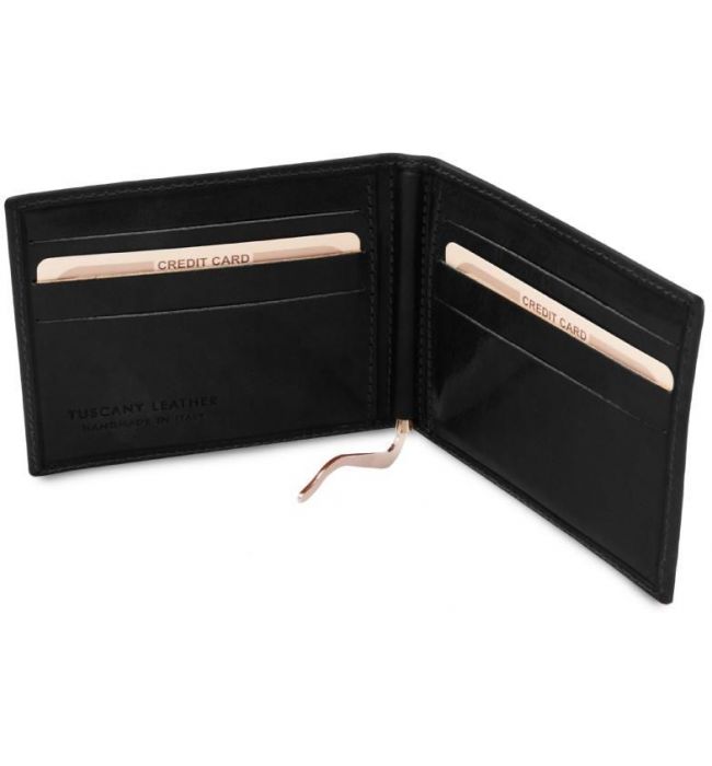 Δερμάτινη θήκη για Επαγγελματικές / Πιστωτικές κάρτες Tuscany Leather TL142055 Μαύρο