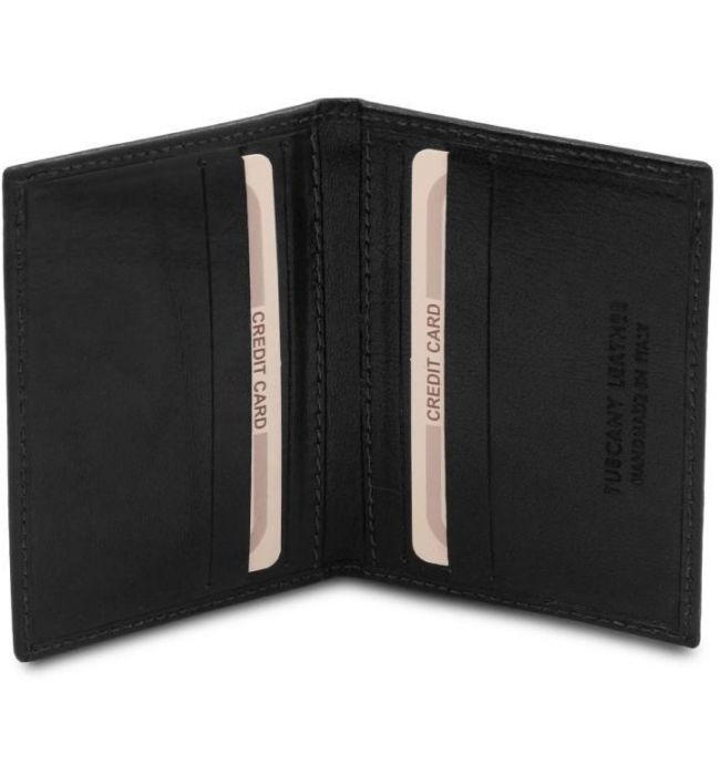 Δερμάτινη θήκη για Επαγγελματικές / Πιστωτικές κάρτες Tuscany Leather TL142063 Μαύρο