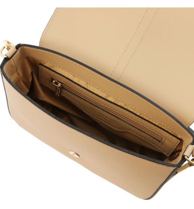 Γυναικεία τσάντα δερμάτινη Nausica Tuscany Leather TL141598 Σαμπανιζέ