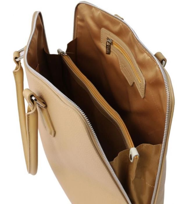 Γυναικεία Επαγγελματική Τσάντα Δερμάτινη Magnolia Tuscany Leather TL141809 Σαμπανιζέ