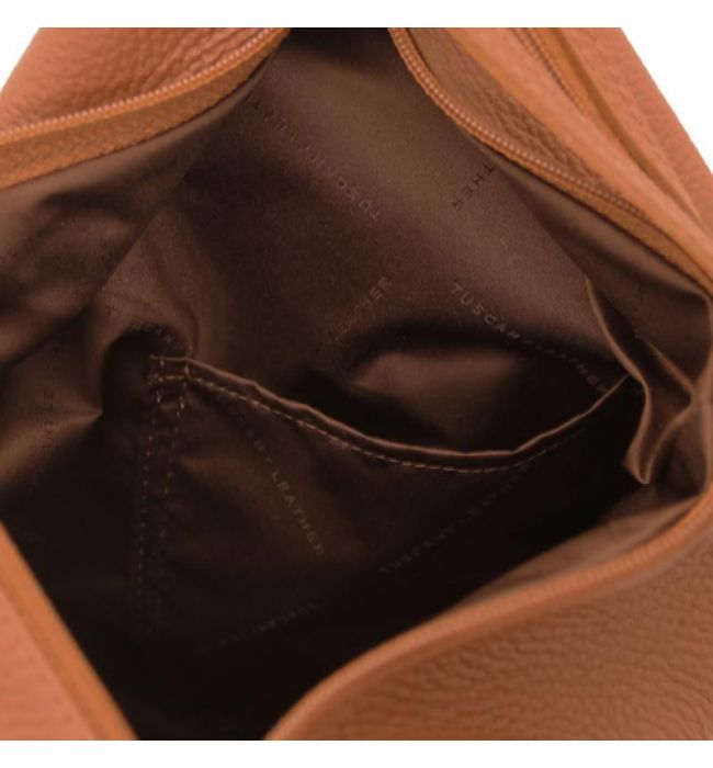 Γυναικείο Τσαντάκι Δερμάτινο Shanghai Tuscany Leather TL141881 Κονιάκ