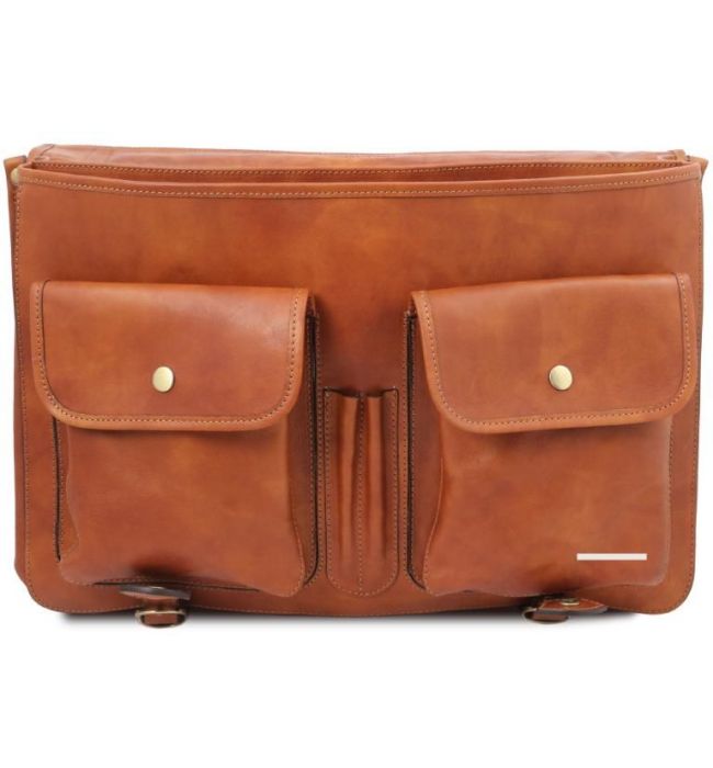 Επαγγελματική Τσάντα Δερμάτινη Ancona 17 ίντσες Tuscany Leather TL142073 Φυσικό